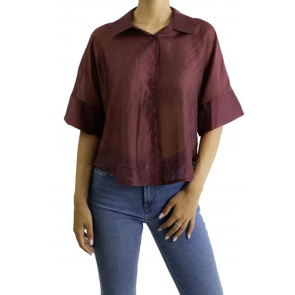 Camicia tinta unita in cotone 
